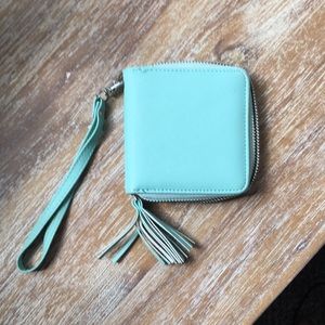 Cute bright blue small wrist wallet